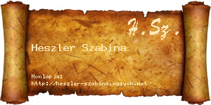 Heszler Szabina névjegykártya